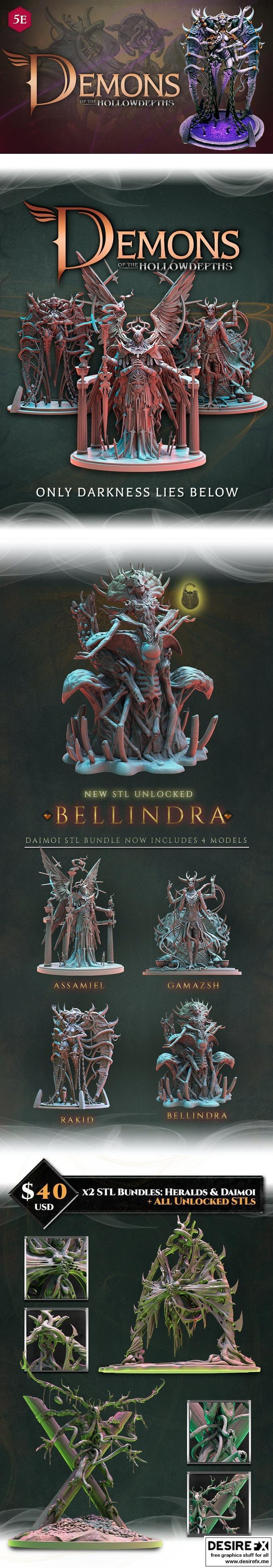 空洞深渊的恶魔——3D打印模型|Demons of the Hollowdepths – 3D Print Model STL