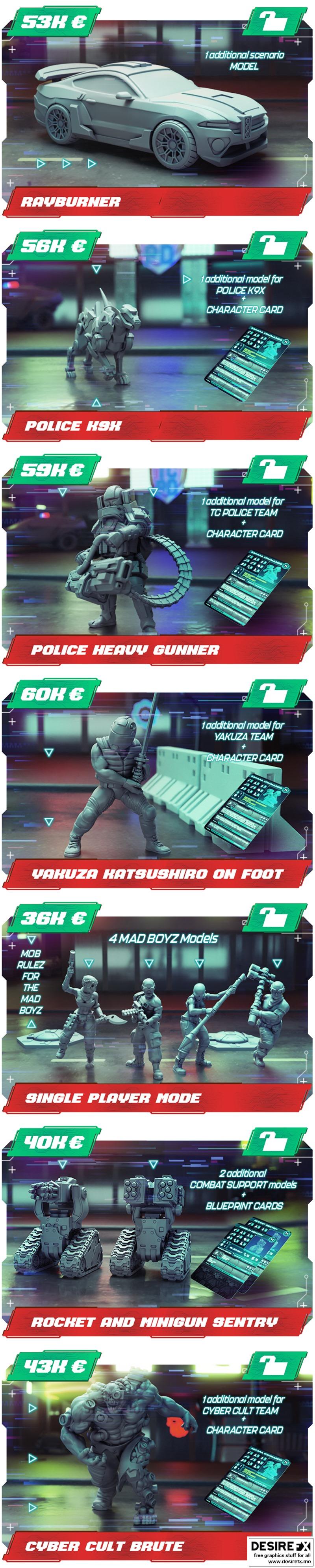 赛博朋克时代 Gridwars 3D打印模型|Gridwars Age of Cyberpunk – 3D Print Model STL