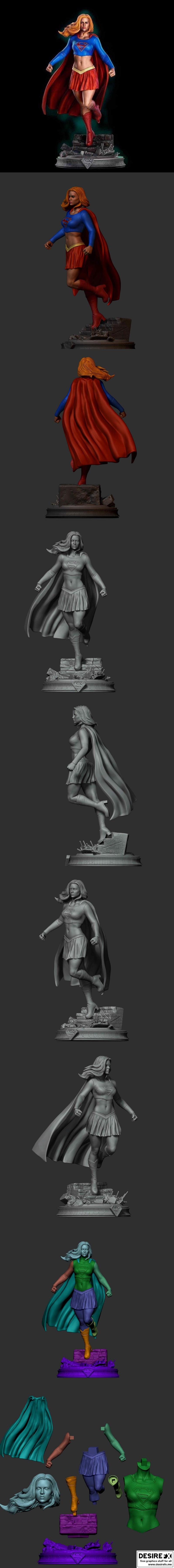 超级女孩 - 3D打印模型|Super Girl – 3D Print Model STL