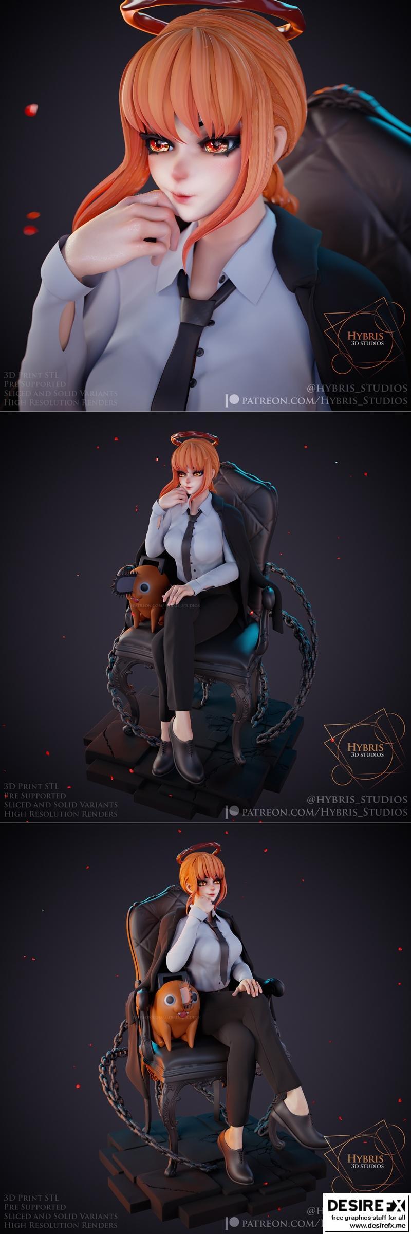 Makima 3D打印模型 | Chainsaw Man角色复刻版|Makima – Chainsaw man – Hybris Studios – 3D Print Model STL