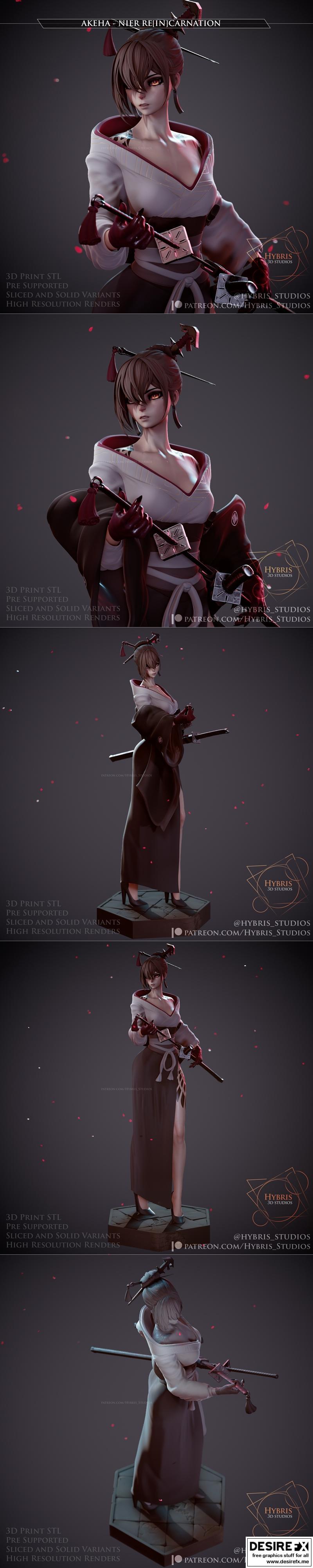 Akeha - Nier 重制版 - 3D打印模型|Akeha – Nier Reincarnation – Hybris Studios – 3D Print Model STL