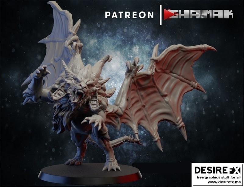 Ghamak 3D打印模型：Manticore猛犸怪兽造型|Ghamak – Manticore – 3D Print Model STL