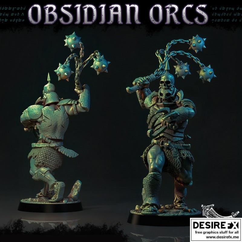 黑曜石 Orc 战锤 3D打印模型|The Obsidian Orc Whip – 3D Print Model STL