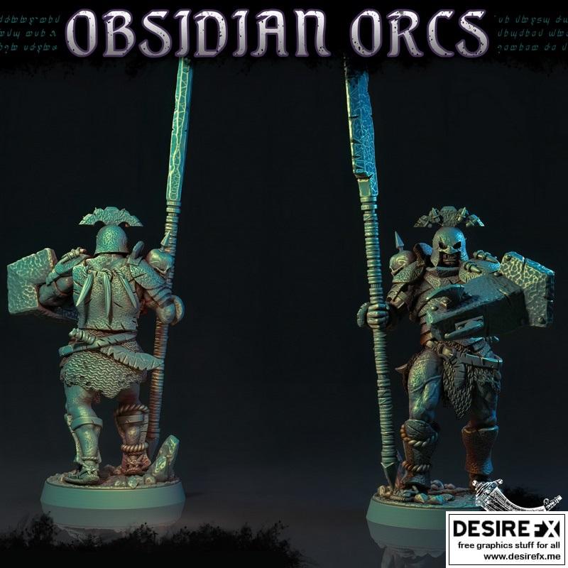 黑岩 Orc矛兵 3D打印模型|The Obsidian Orc Spearman – 3D Print Model STL