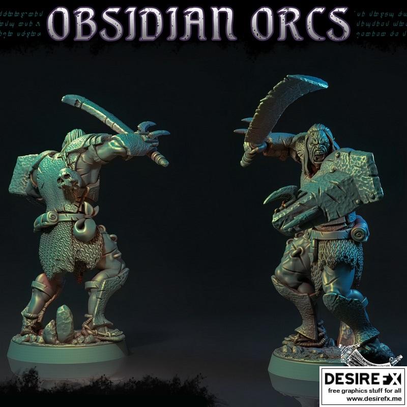 黑曜石兽人盾战士——3D打印模型|The Obsidian Orc Shieldwarrior – 3D Print Model STL
