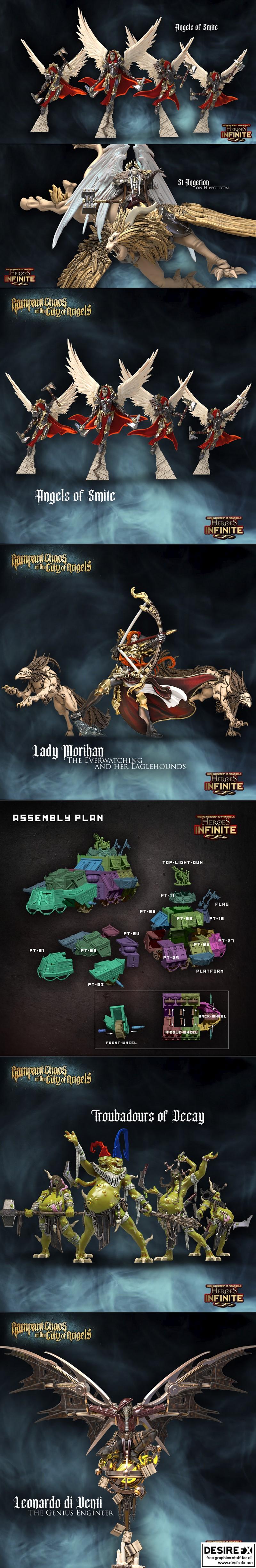 英雄无限——天使之城的狂乱混沌 3D打印模型|Heroes Infinite – Rampant Chaos in the City of Angels January 2023 – 3D Print Model STL