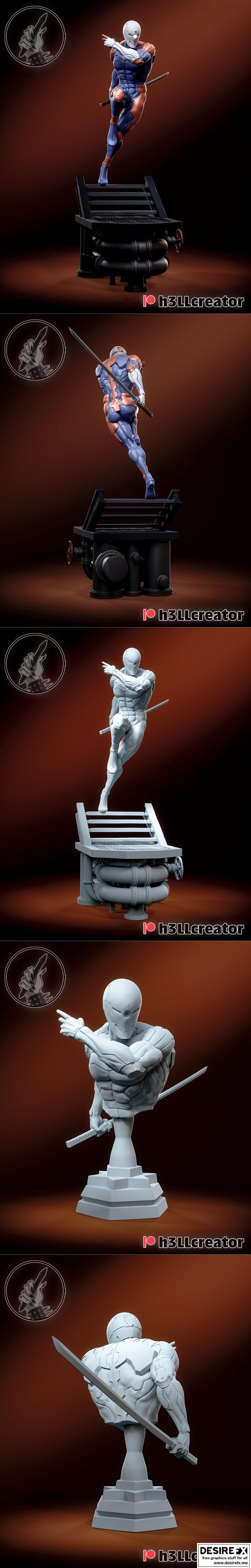 灰狐雕塑及人像 3D打印模型|H3LL Creator – Gray Fox Sculpture and Bust – 3D Print Model STL