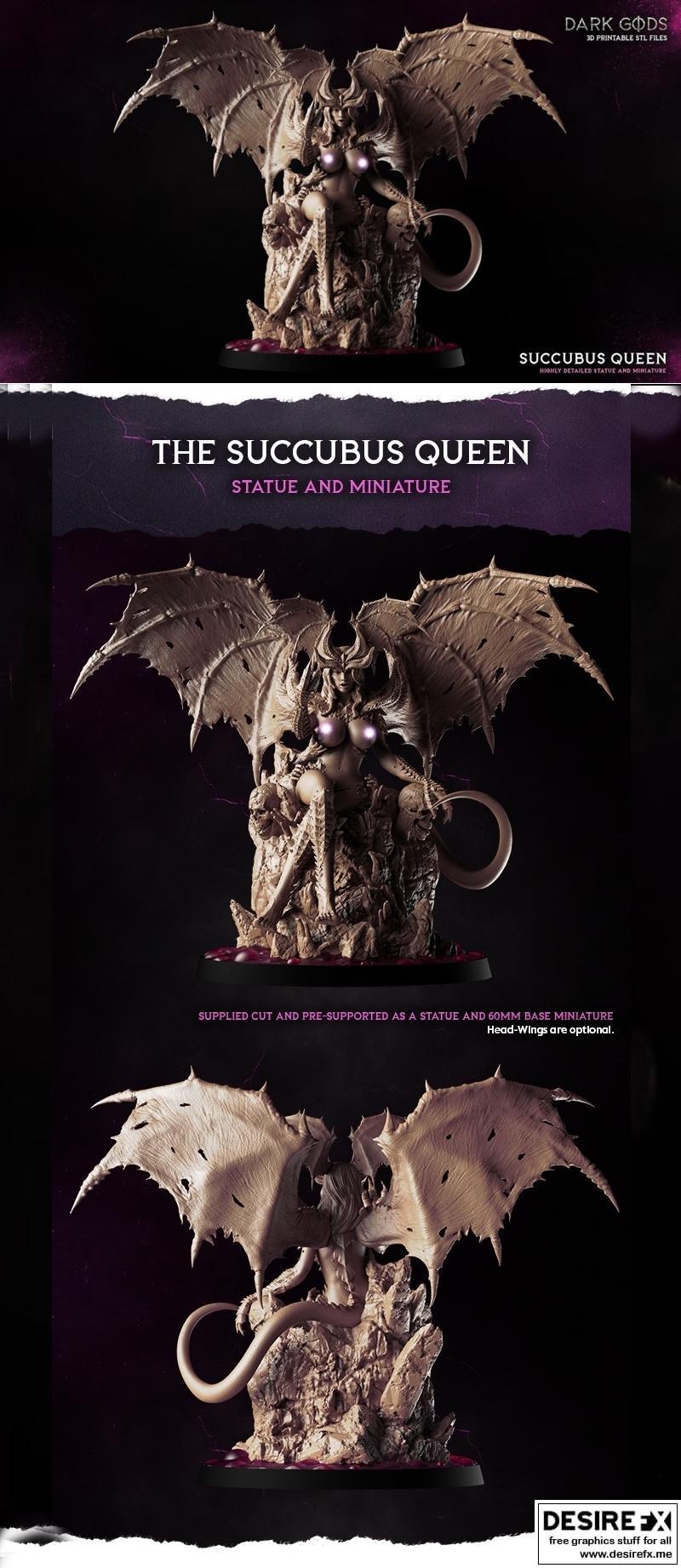 暗神系列-女妖女王-3D打印模型|Dark Gods – Succubus Queen – 3D Print Model STL
