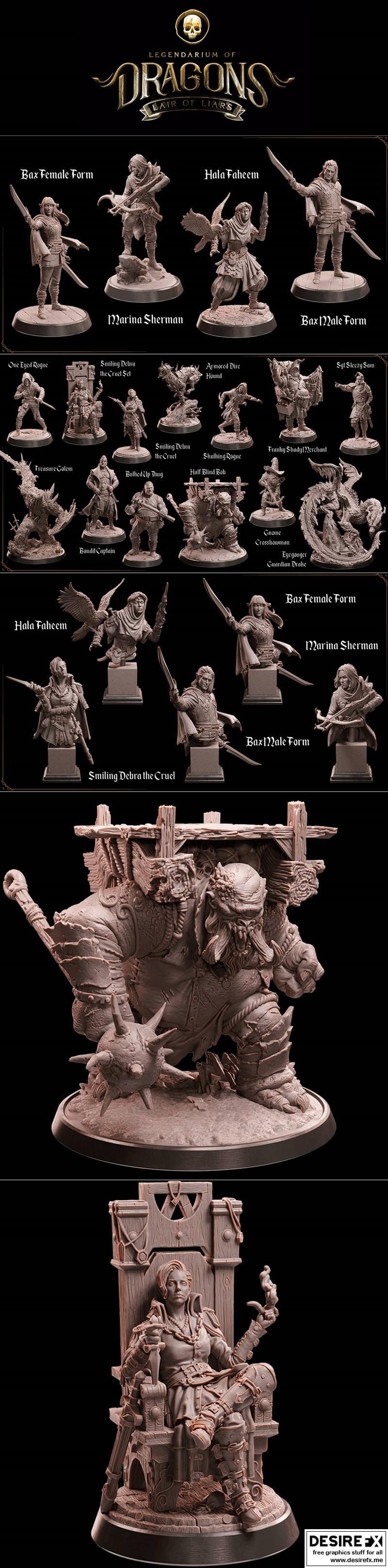 洛特工作室幻想世界——龙穴谎言传奇 3D打印模型|Loot Studio Fantasy – Legendarium of Dragons Lair of Liars January 2023 – 3D Print Model STL