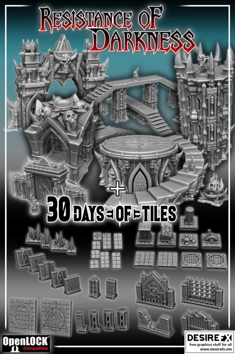 黑暗的抵抗 – 3D打印模型|Resistance of Darkness – 3D Print Model STL