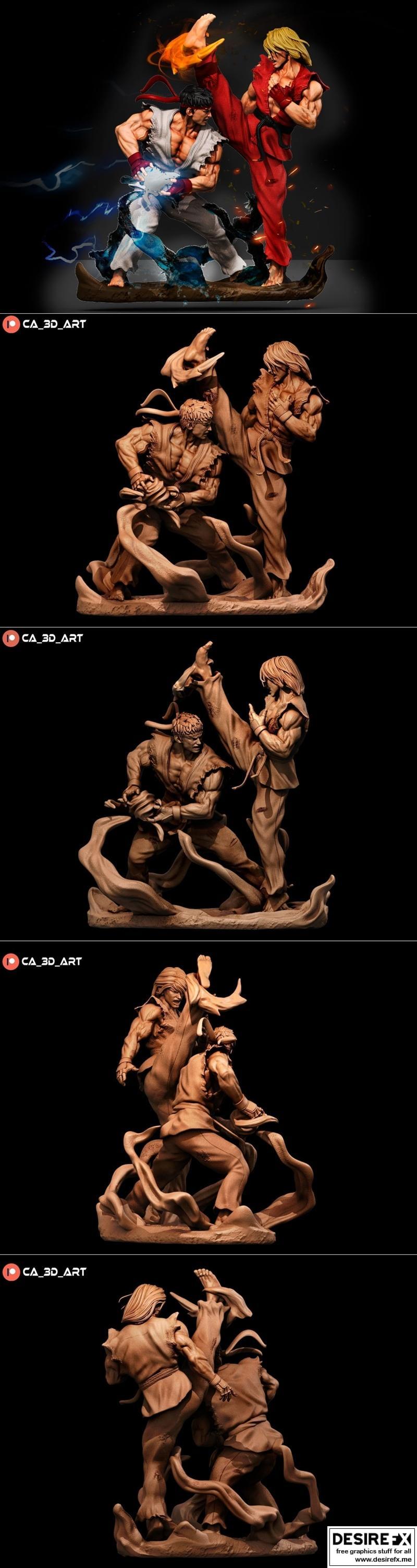 肯与卢卡斯·卡洛斯·埃杜亚多 3D打印模型|Ken and Ryu Carlos Eduardo – 3D Print Model STL