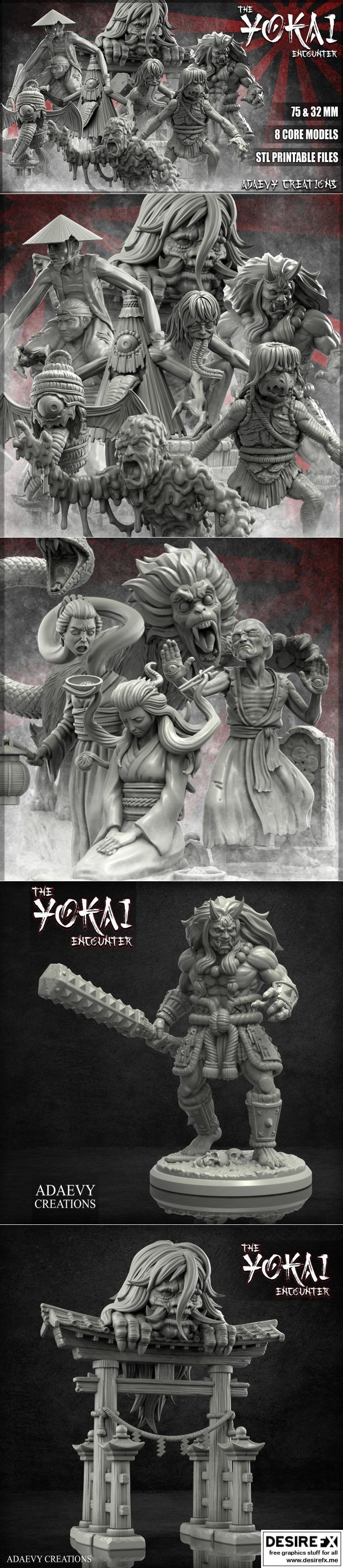 鬼怪邂逅——3D打印模型|Yokai Encounter – 3D Print Model STL
