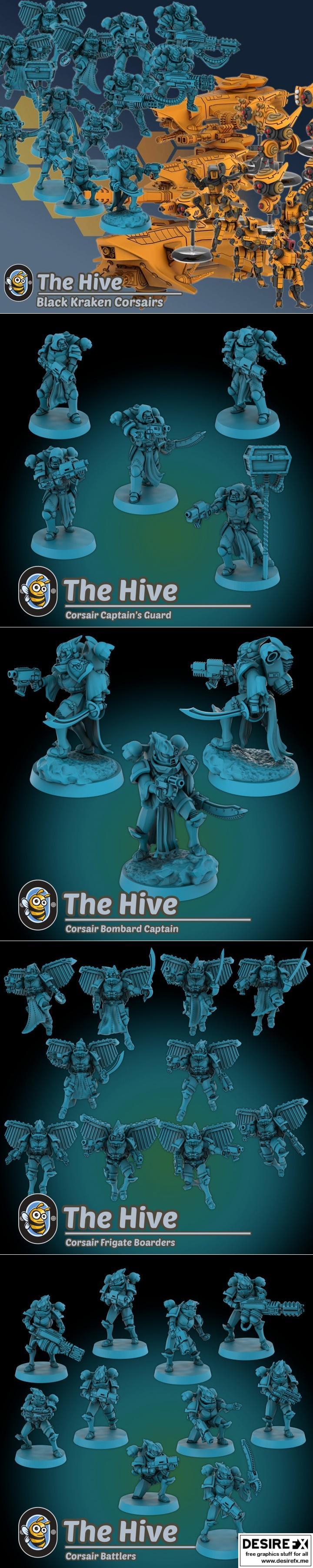 黑克雷恩 corsairs 3D打印模型|Black Kraken Corsairs – 3D Print Model STL