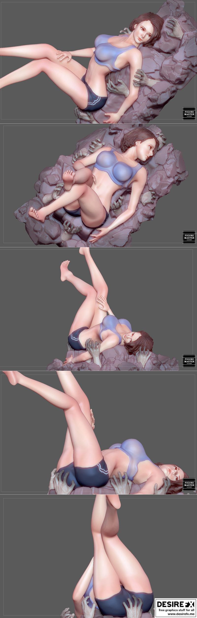 生化危机 Jill Valentine 休闲少女 3D打印模型|Jill Valentine Casual Resident Evil Pretty Girl Game Anime – 3D Print Model STL