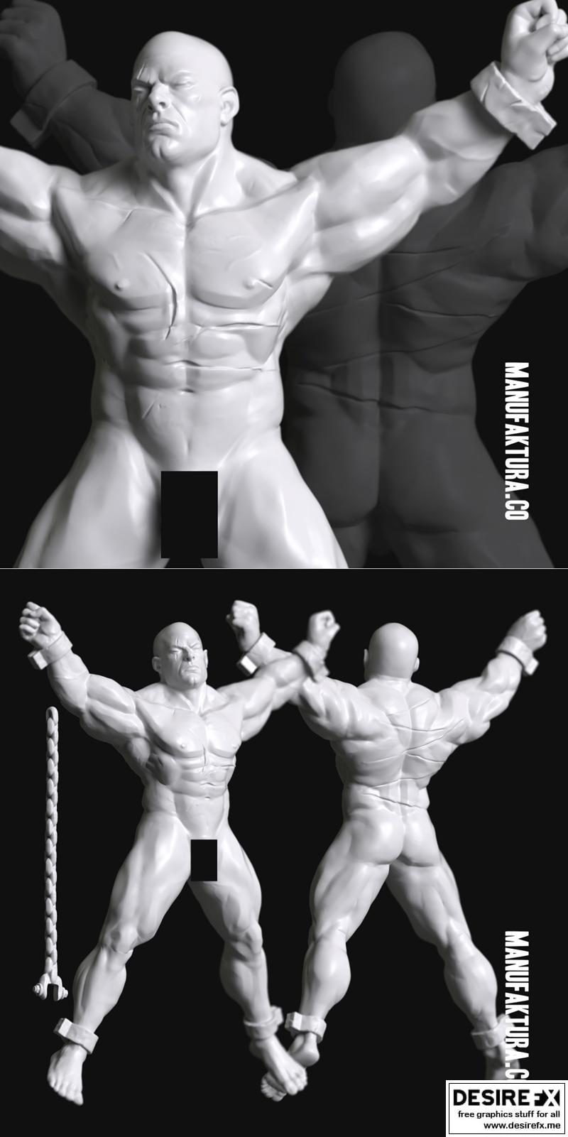 系列31b - 男战奴基因锻造战士囚徒模型 3D打印版|Sub Series 31b – Naked and Bound Male Gene-Forged Warrior Prisoner Slave – 3D Print Model STL