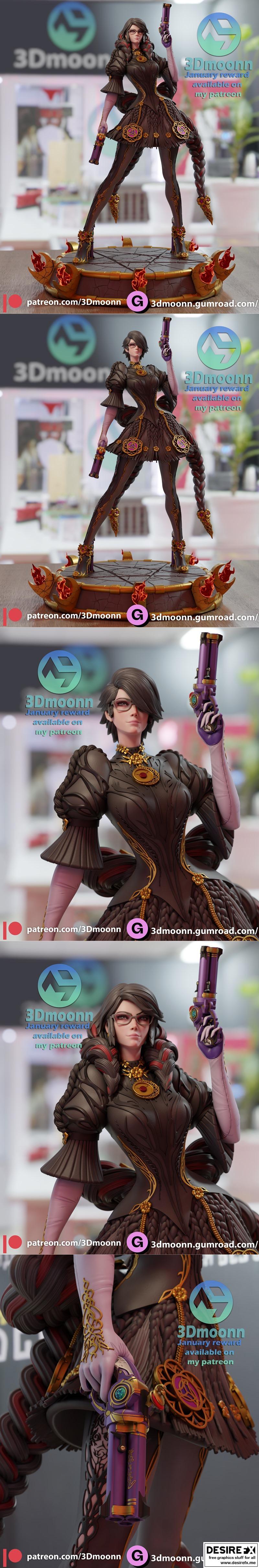 巴耶塔 3D打印模型|Bayonetta – 3Dmoonn – 3D Print Model STL
