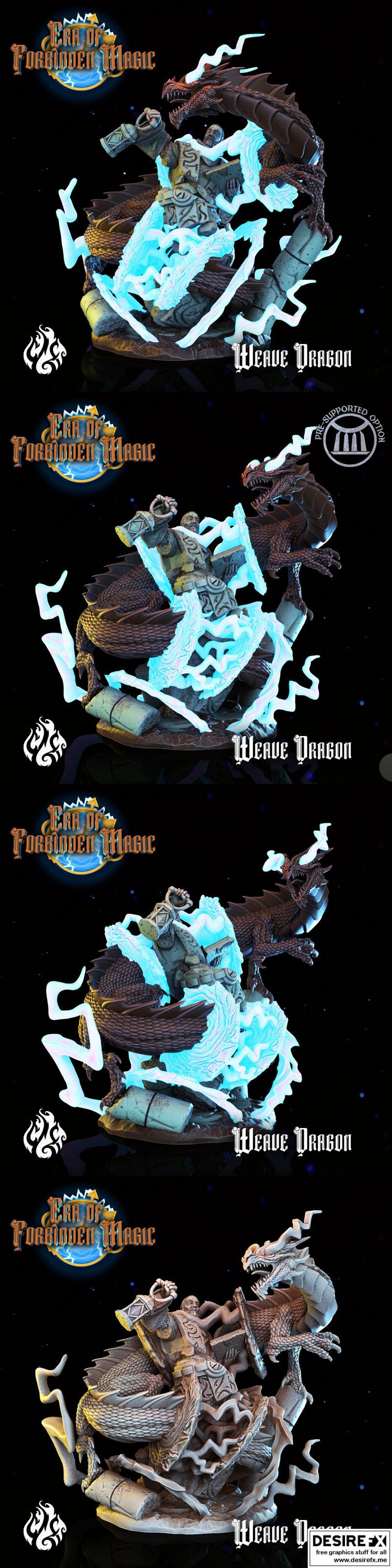 禁魔时代·织龙 3D打印模型|Crippled God Foundry – Era of Forbidden Magic – Weave Dragon – 3D Print Model STL
