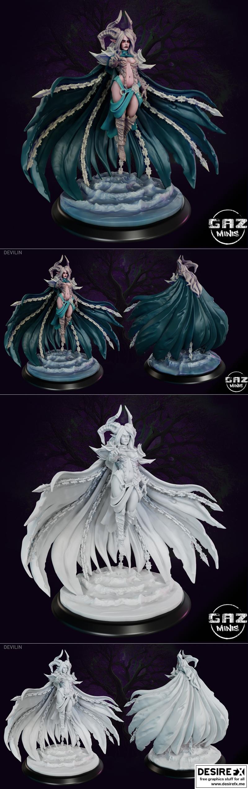 恶魔女皇 3D打印模型|Devilin Witch Queen – 3D Print Model STL