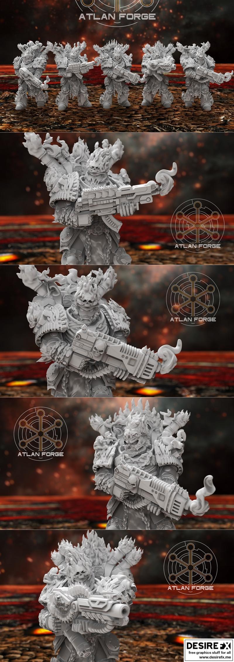 阿特兰锻造厂 - 希腊地狱军团 - 3D打印模型|Atlan Forge – Hades Burning Legion – 3D Print Model STL