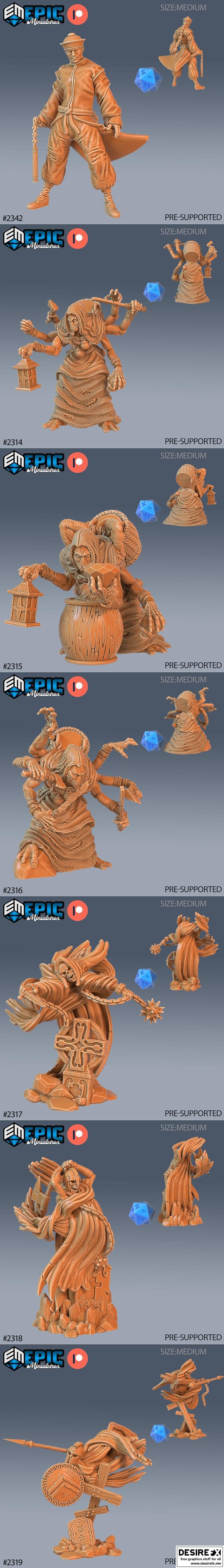 史诗微型模型——死亡坟墓套装——亡灵与僵尸收藏——3D打印模型|Epic Miniatures – Tombs of Demise Set – Undead and Zombie Collection – 3D Print Model STL