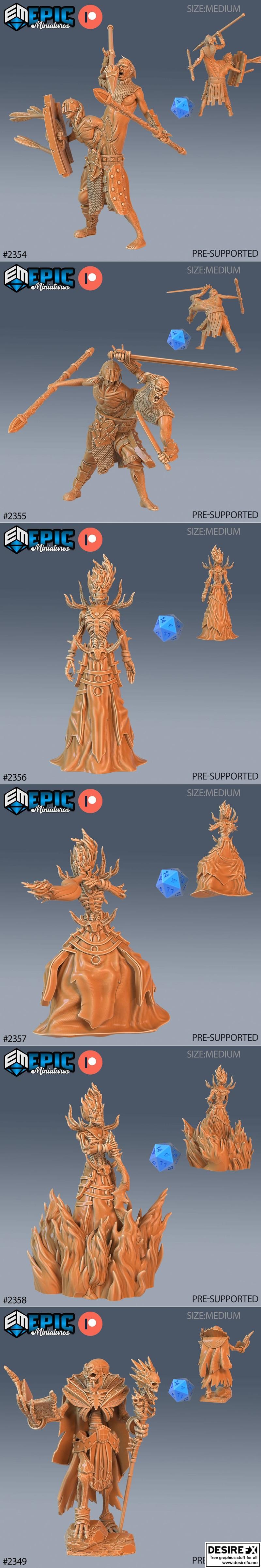 史诗微型模型——死亡坟墓套装——亡灵与僵尸收藏——3D打印模型|Epic Miniatures – Tombs of Demise Set – Undead and Zombie Collection – 3D Print Model STL