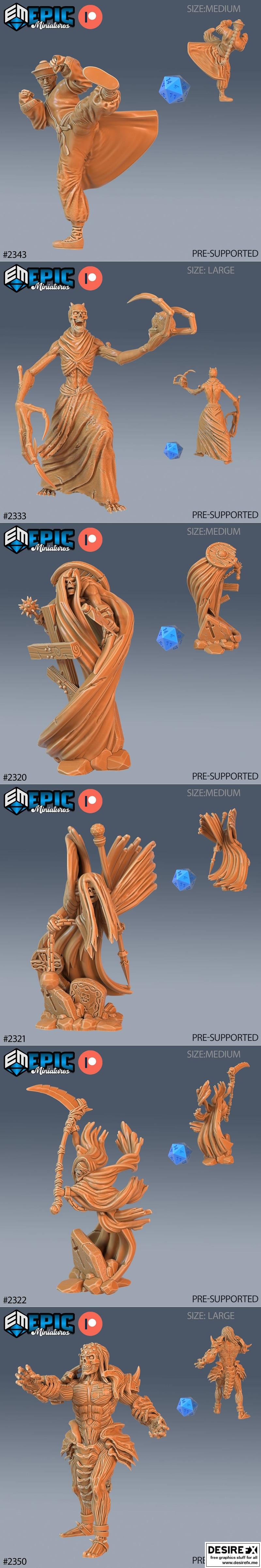 史诗微型模型——死亡坟墓套装——亡灵与僵尸收藏——3D打印模型|Epic Miniatures – Tombs of Demise Set – Undead and Zombie Collection – 3D Print Model STL