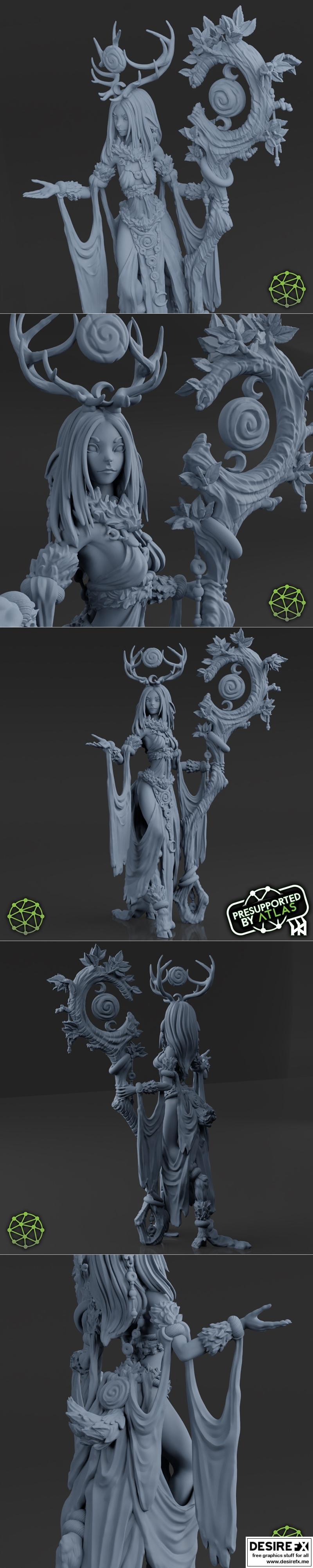 森林精灵图鉴——3D打印模型|Delilah Faun of the Forest – Atlas – 3D Print Model STL