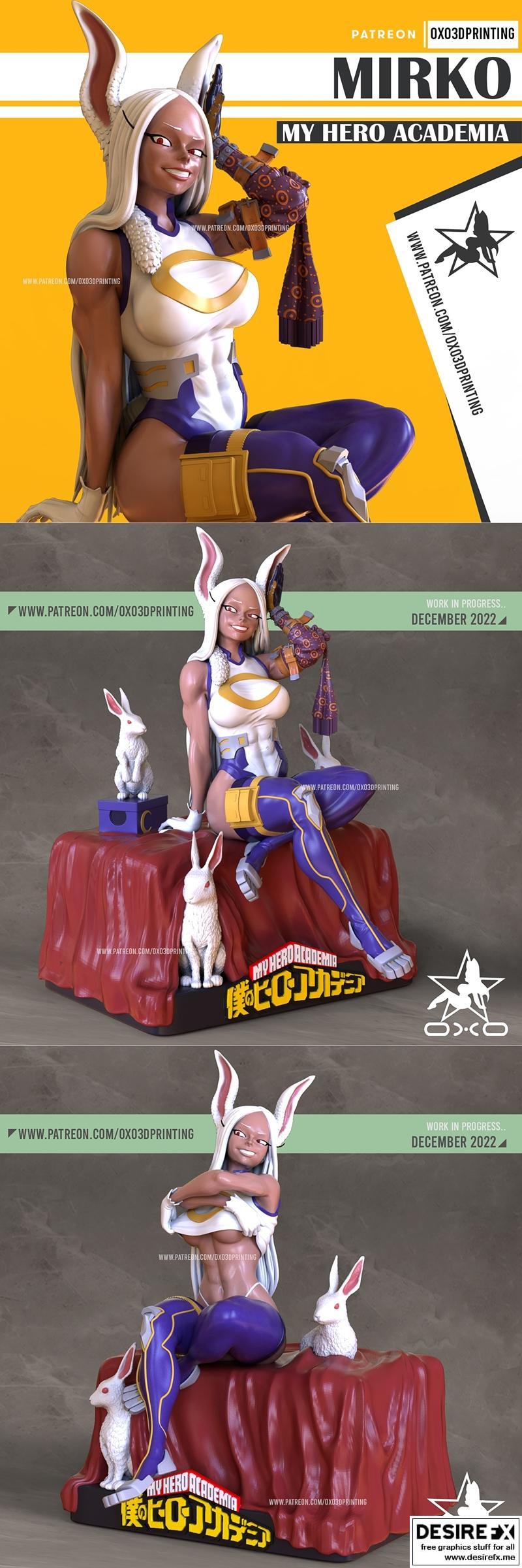 OXO3D - 《我的英雄学院》胡米·Usagiyama 3D打印模型|OXO3D – Rumi Usagiyama (Mirko) – My Hero Academia_SFW_NSFW – 3D Print Model STL