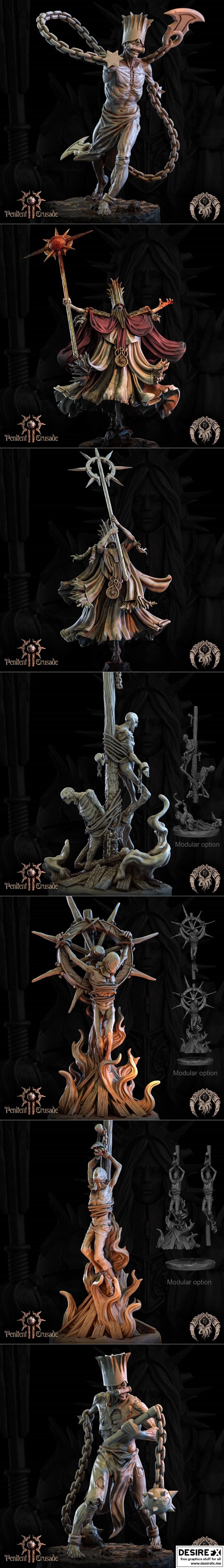 最佳生物迷你模型——圣战者篇二 2022年12月 3D打印模型 STL|Bestiarum Miniatures – Penitent Crusade Part II December 2022 – 3D Print Model STL