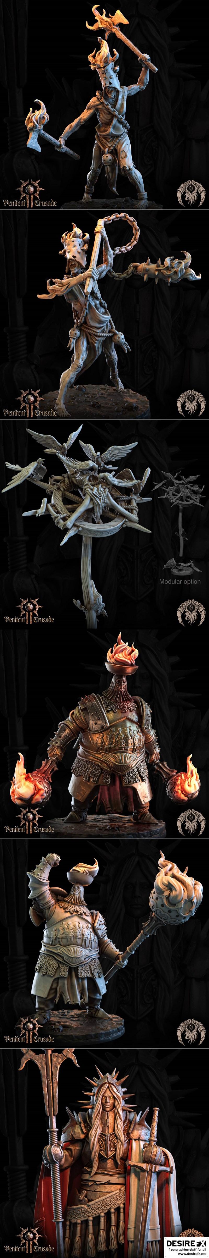 最佳生物迷你模型——圣战者篇二 2022年12月 3D打印模型 STL|Bestiarum Miniatures – Penitent Crusade Part II December 2022 – 3D Print Model STL