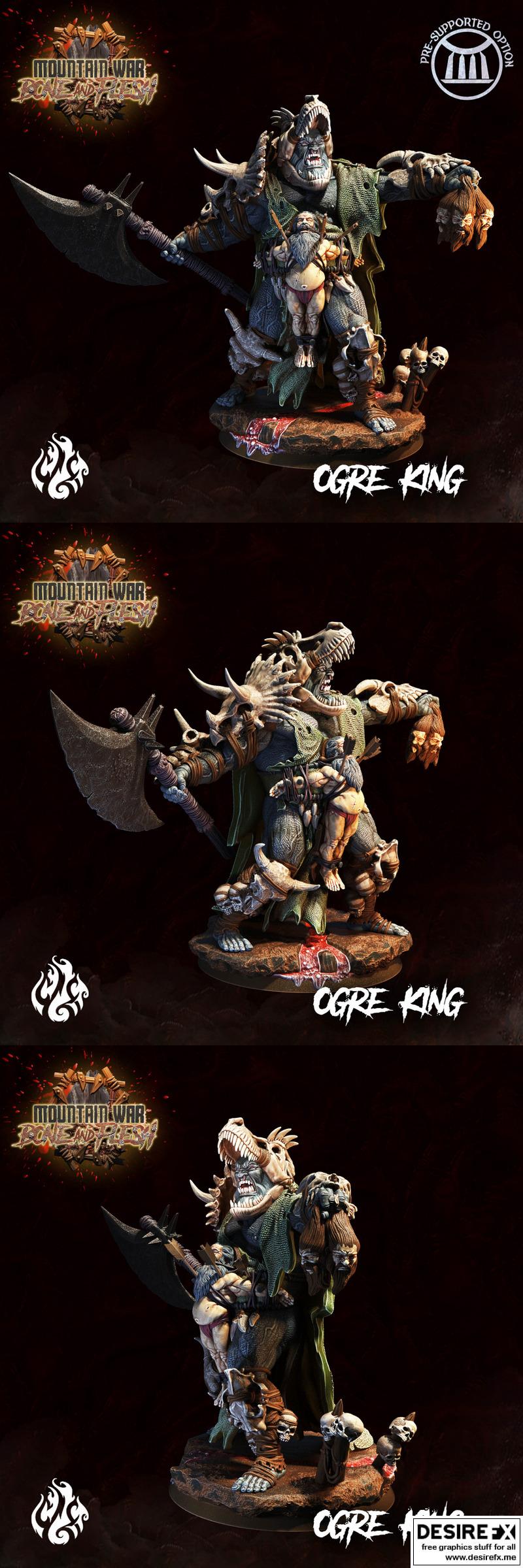 山地战争·骨与肉·巨兽王 3D打印模型|Crippled God Foundry – Mountain War – Bone and Flesh – Ogre King – 3D Print Model STL