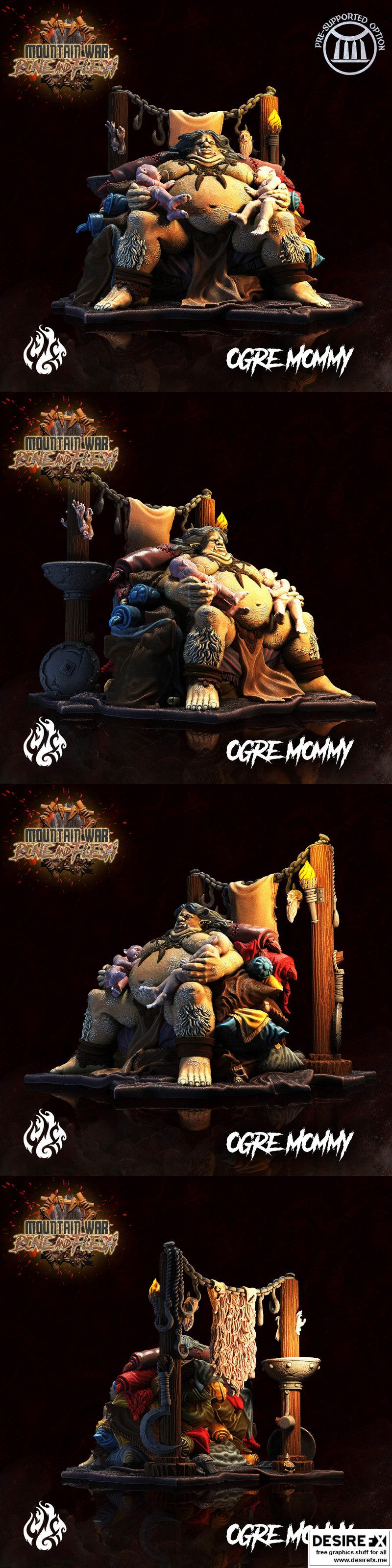 山之战·骨肉之躯·巨魔妈妈 3D打印模型|Crippled God Foundry – Mountain War – Bone and Flesh – Ogre Mommy – 3D Print Model STL