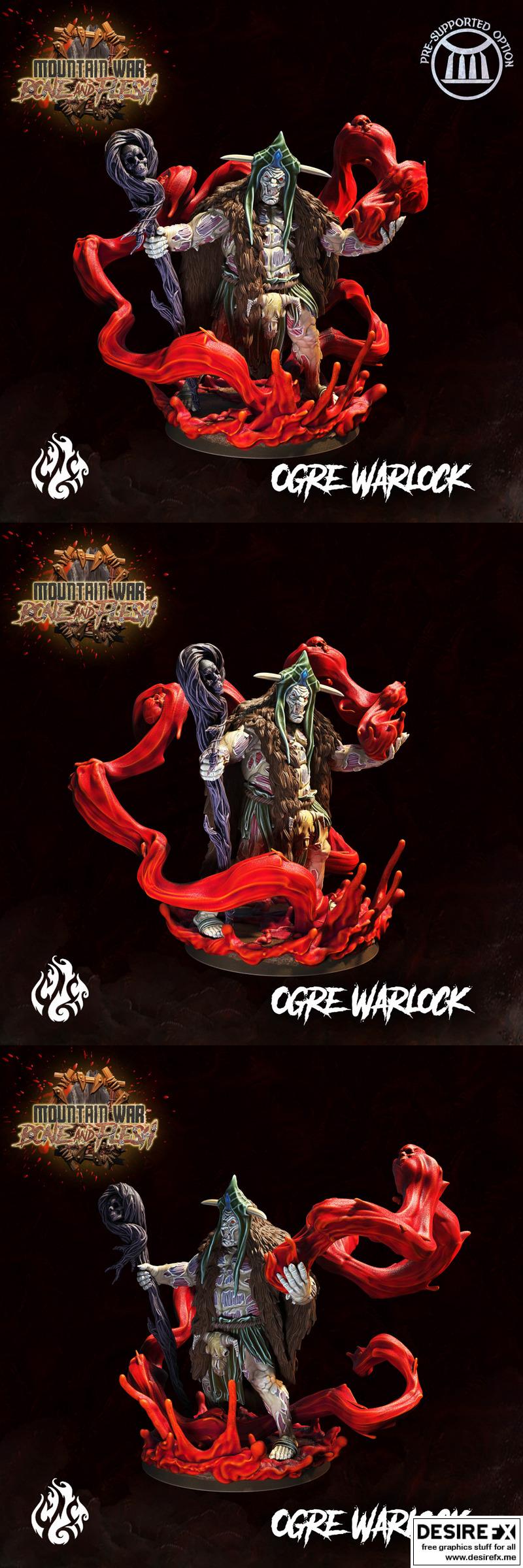 骨与肉之战：山之战争—— Ogre血之巫师 3D打印模型|Crippled God Foundry – Mountain War – Bone and Flesh – Ogre Blood Warlock – 3D Print Model STL