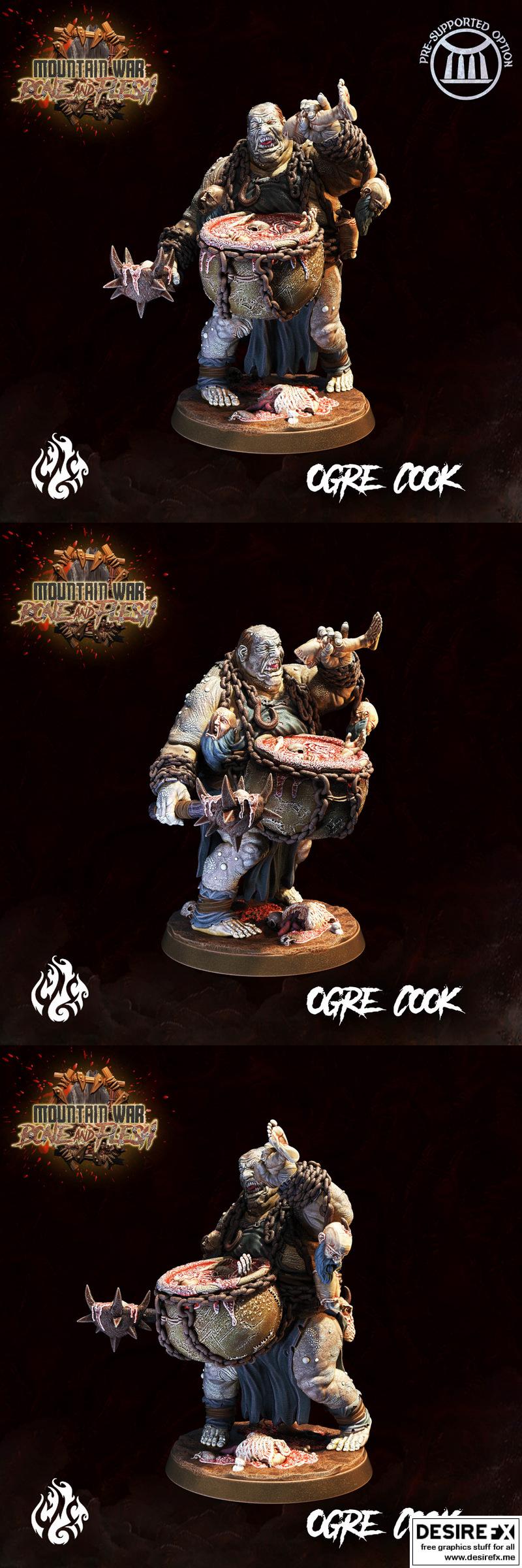 山之战·骨肉之躯·巨魔厨子 3D打印模型|Crippled God Foundry – Mountain War – Bone and Flesh – Ogre Cook – 3D Print Model STL