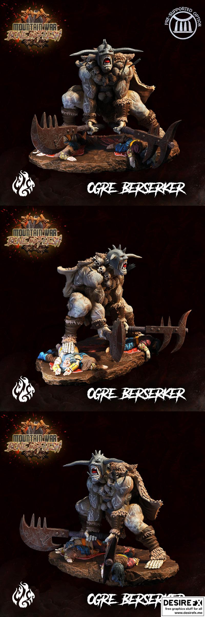 山之战·骨肉之躯·巨兽狂怒 3D打印模型|Crippled God Foundry – Mountain War – Bone and Flesh – Ogre Berserker – 3D Print Model STL