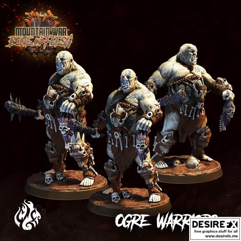 山地战争·骨肉之躯·巨魔战士3D打印模型|Crippled God Foundry – Mountain War – Bone and Flesh – Ogre Warrior 3 – 3D Print Model STL