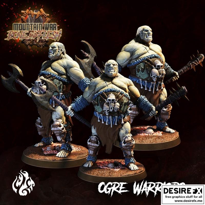 山地战争·骨肉之躯·巨魔战士3D打印模型|Crippled God Foundry – Mountain War – Bone and Flesh – Ogre Warrior 2 – 3D Print Model STL