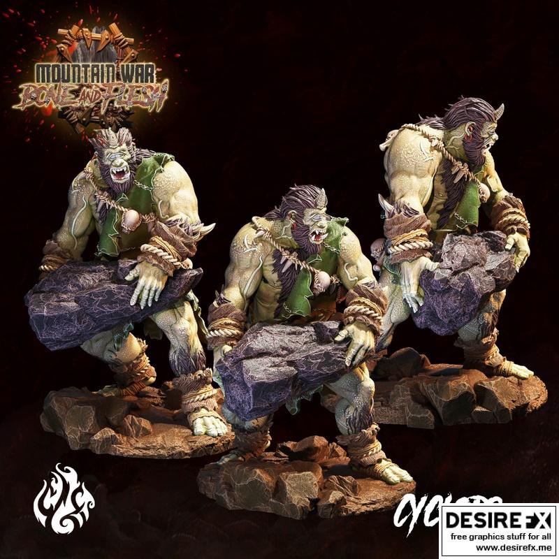 山之战：骨与肉·赛克洛普2 3D打印模型|Crippled God Foundry – Mountain War – Bone and Flesh – Cyclop 2 – 3D Print Model STL