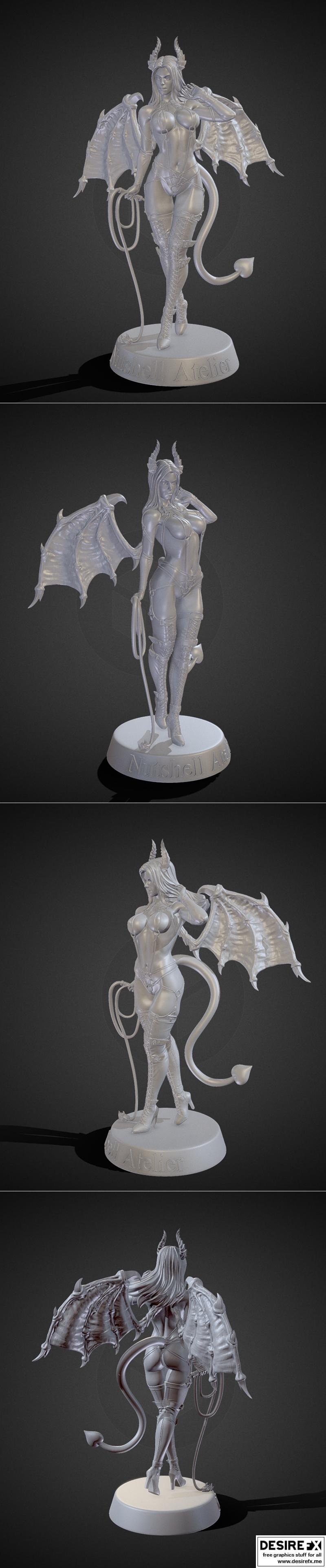 萨迪斯吸血鬼少女 3D打印模型|Nutshell Atelier Sadistic Succubus – 3D Print Model STL