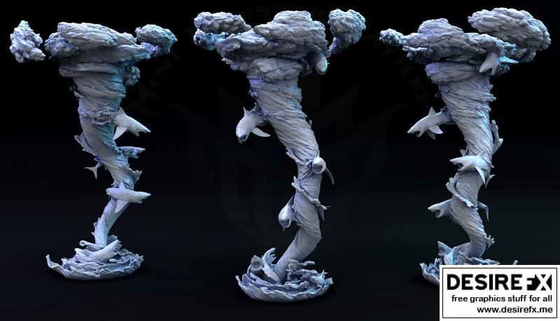 迷你怪物乱斗—— Balewind鲨鱼漩涡 3D打印模型|Mini Monster Mayhem – Balewind Shark Vortex – 3D Print Model STL