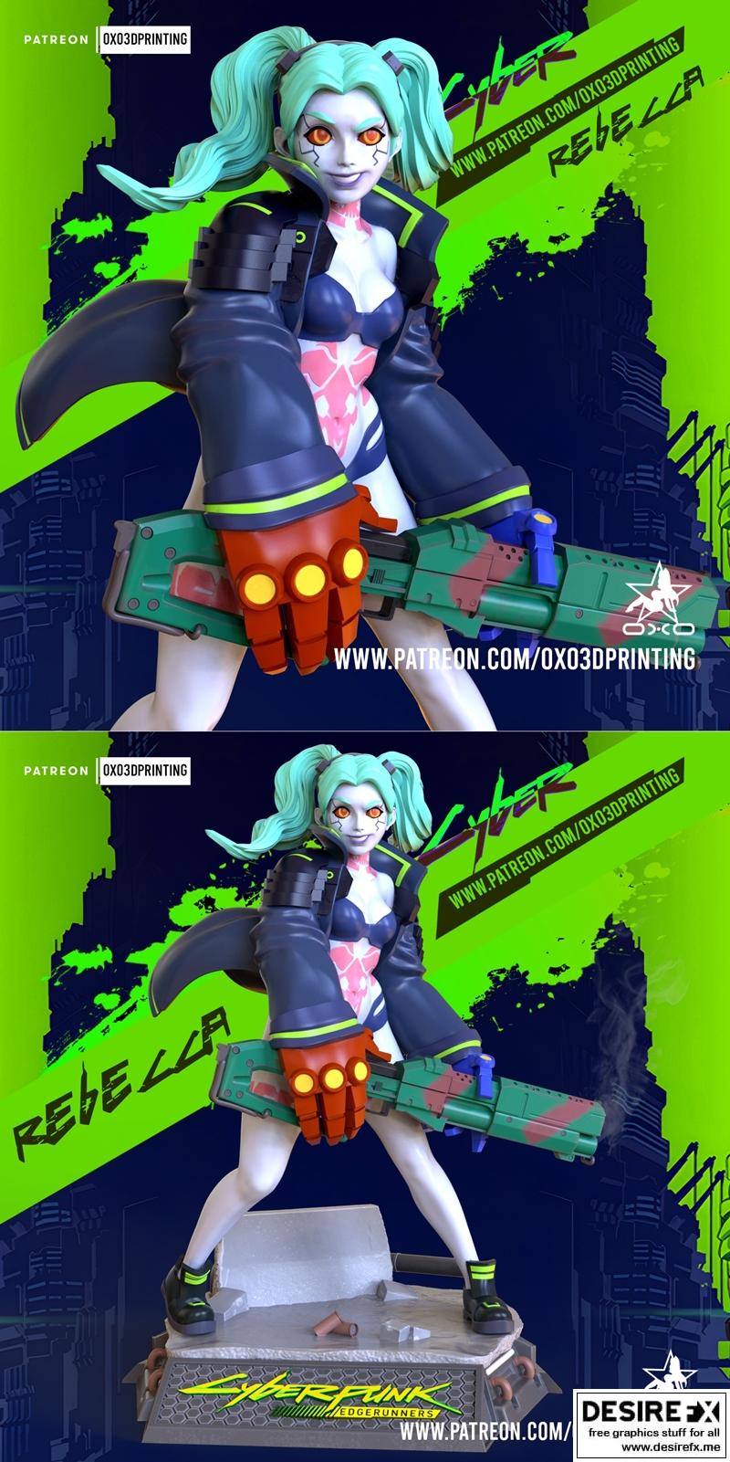 赛博朋克边缘跑者 3D打印模型|OXO3D – Rebecca – CyberPunk Edge Runners – 3D Print Model STL