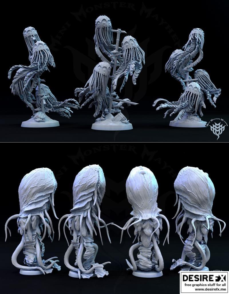 迷你怪物乱斗——水母1-2-3D打印模型|Mini Monster Mayhem – Jelly Fish 1-2 – 3D Print Model STL