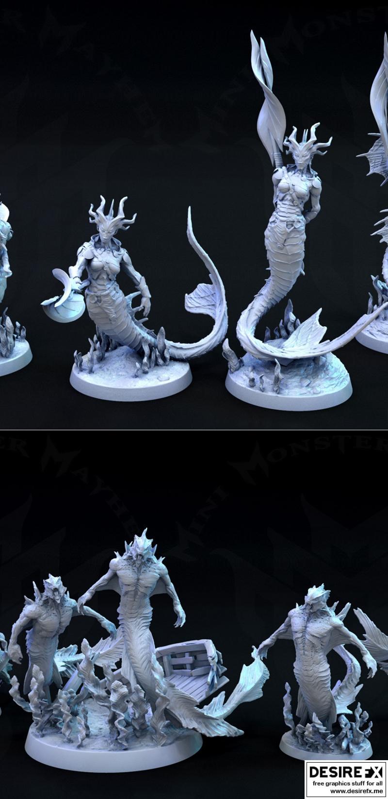 深渊巨蟒——3D打印模型|Mini Monster Mayhem – Abyssal Serpent 1-2 – 3D Print Model STL
