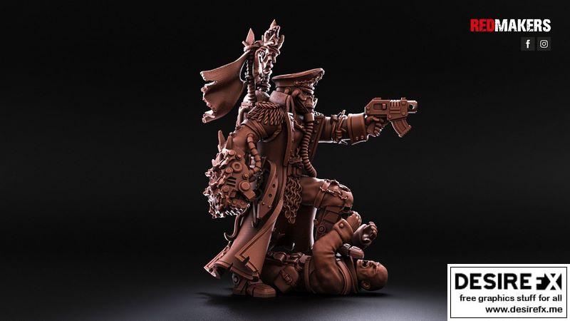 叛逆死亡军团——异端三联模型|Renegade Death Division – Commissar – Heretics 3D print model