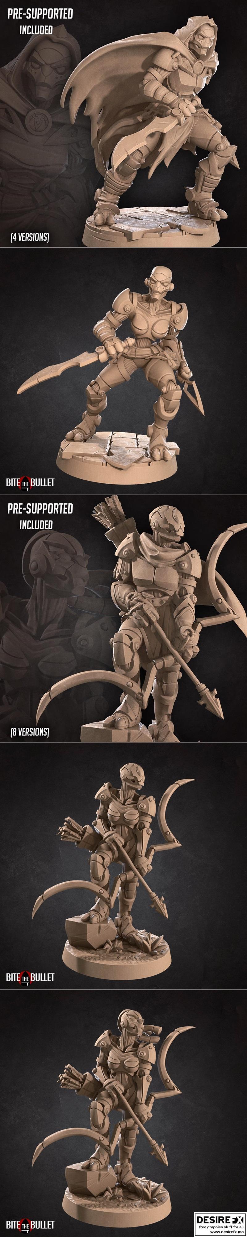 3D打印战甲游侠与盗贼模型|Warforged Ranger and Rogue – 3D Print Model STL