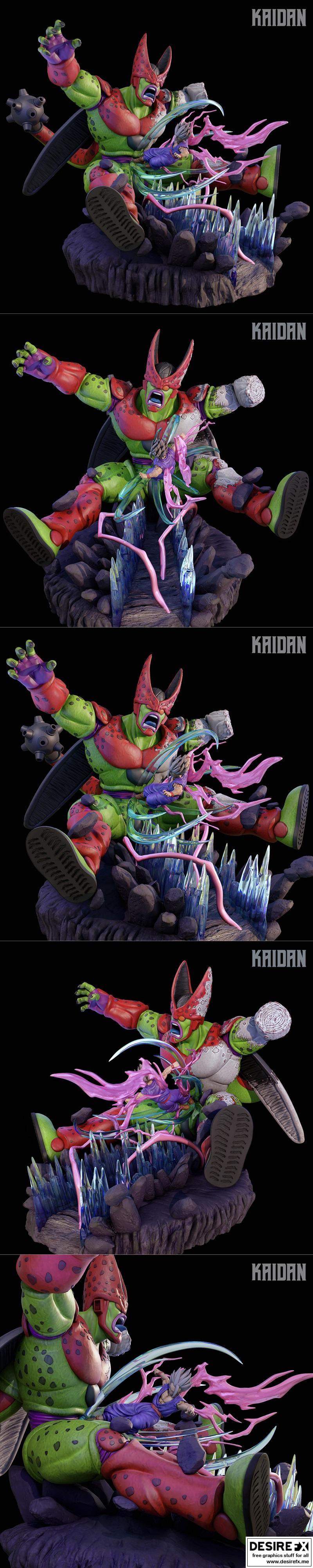 Kaidan 3D打印模型：Cell Max vs 悟空 beast 镜头模型|Kaidan – Cell Max vs Gohan Beast Diorama – 3D Print Model STL