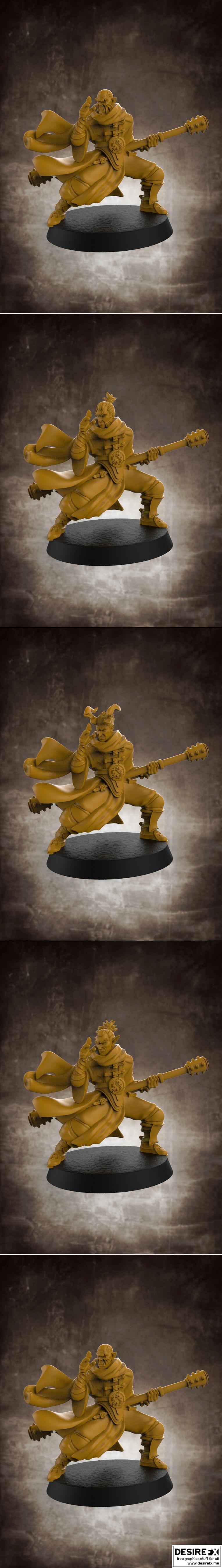 男角色RPG僧侣模型——人类、精灵、半兽人、恶魔裔 3D打印版|Male RPG Monk – Human, Elf, Half Orc, Tiefling – 3D Print Model STL