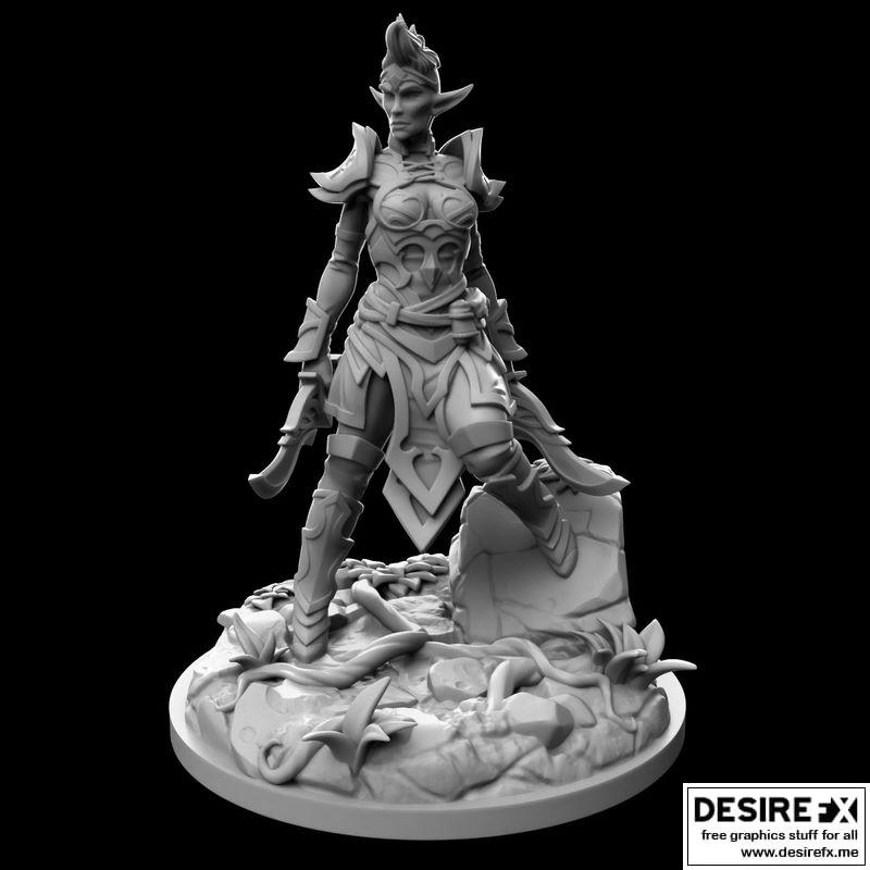 精灵战士 3D打印模型|Elf Warrior 3D print model