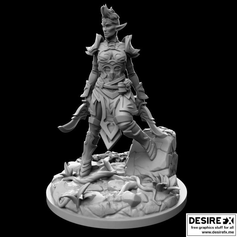精灵战士 3D打印模型|Elf Warrior 3D print model