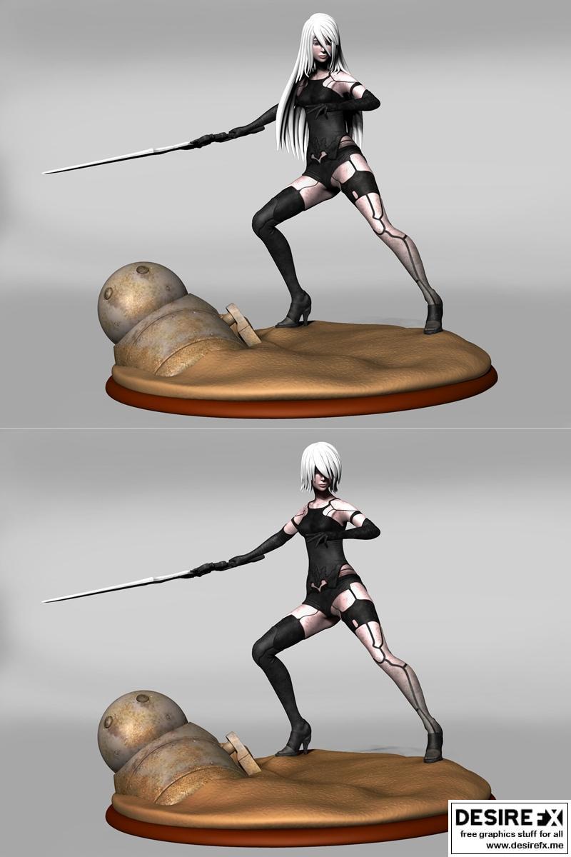 尼尔：自动人形 Yorha A2 3D打印模型|Yorha a2 Nier Automata – 3D Print Model STL